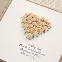 Image 1 of Luxury Wedding Card. Personalised Wedding Gift. Cream.