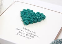 Image 2 of Luxury Wedding Card. Personalised Wedding Gift. Turquoise.