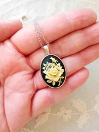 Image 2 of Ivory Rose Cameo Pendant on 20" Chain