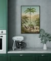 Set of 2 Prints with Palm trees  | Retro Tropical Print | Palm tree Poster | Forest Landscape poster