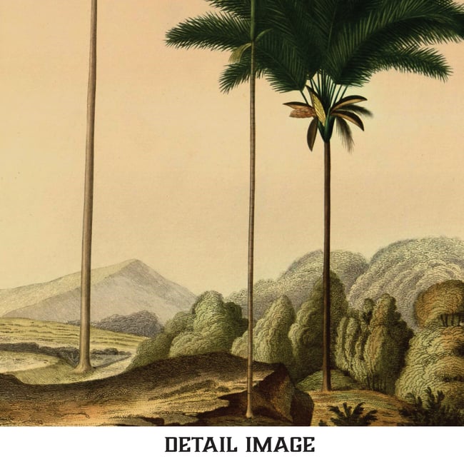 Set of 2 Prints with Palm trees | Retro Tropical Poster | Palm tree Poster | Forest Landscape print