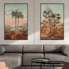 Set of 2 Prints with Palm trees | Retro Tropical Print | Palm tree Poster | Forest Landscape poster