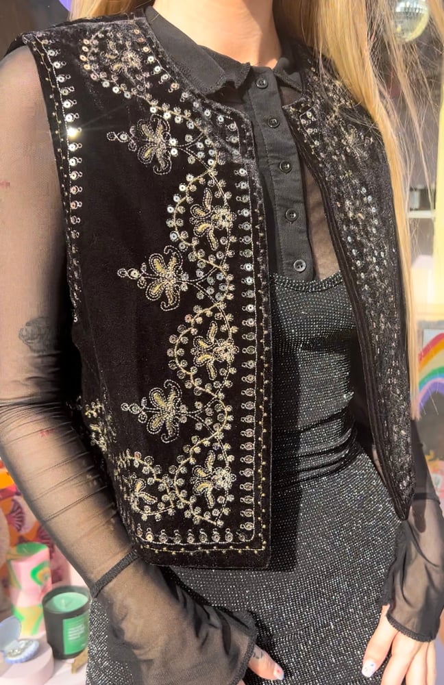 Image of Sequin velvet waistcoat 