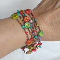 Image 1 of Colourful Flower Bracelet/Necklace