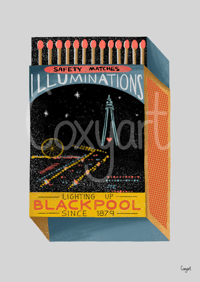 Image 1 of Blackpool Illuminations Matchbox Print