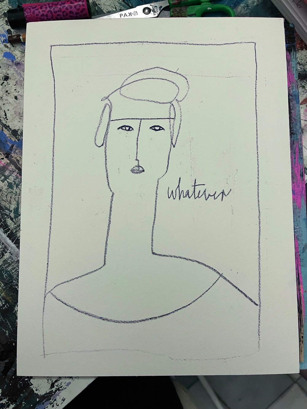 Image of Whatever  3/3.- indigo on paper