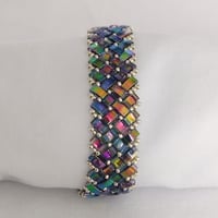 Image 2 of Multi-colour Half Tila Herringbone Pattern Bracelet