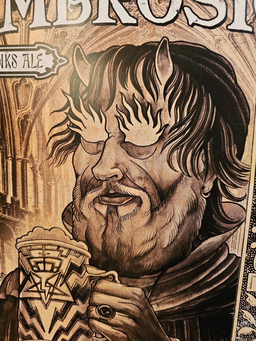 Image of Peter H. Gilmore craft beer poster by Andy Howl