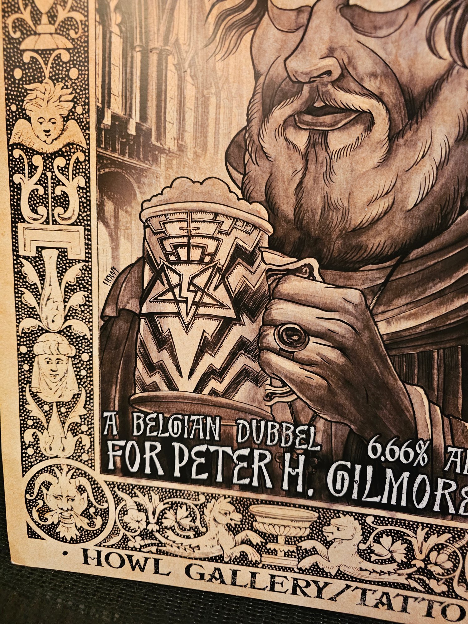 Image of Peter H. Gilmore craft beer poster by Andy Howl