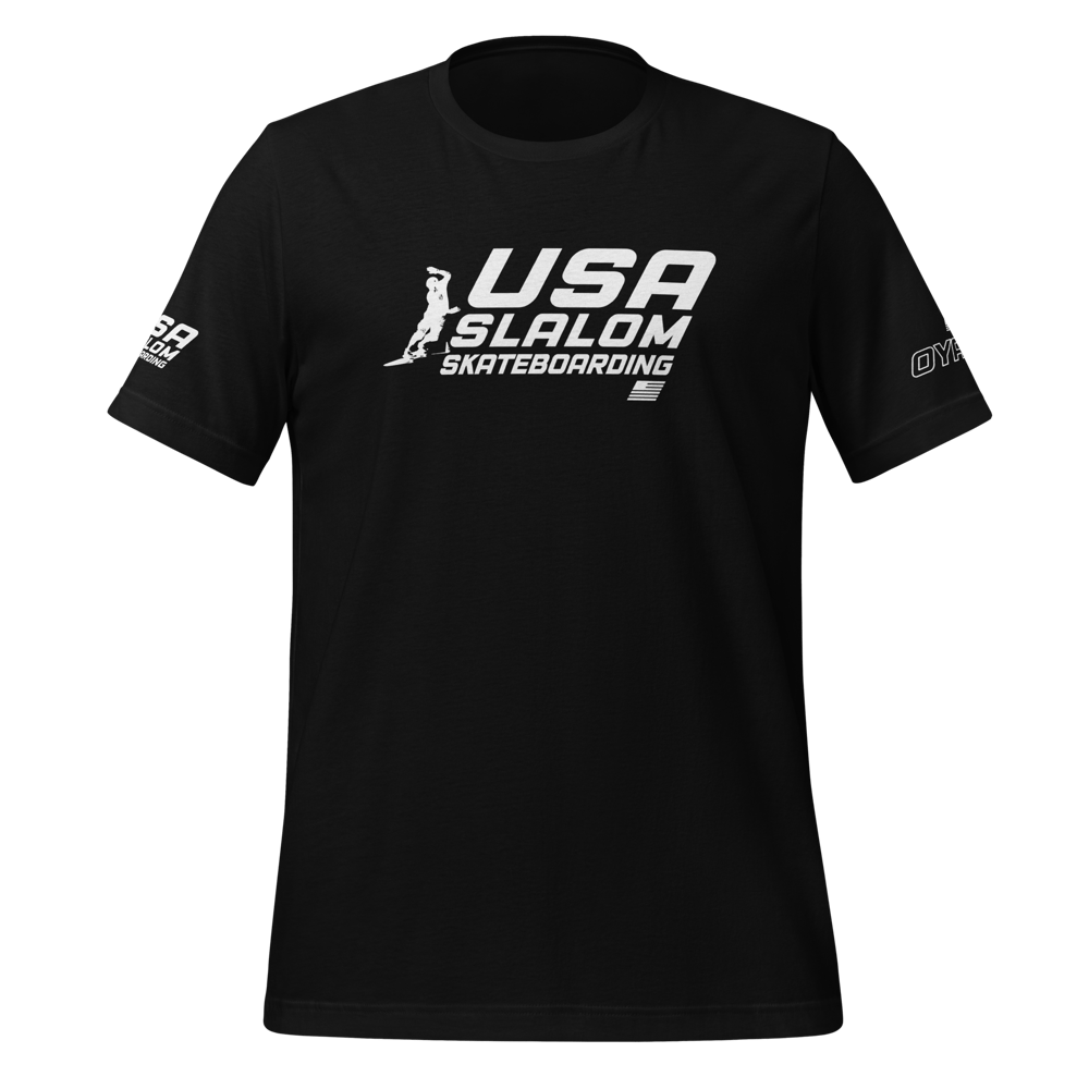 Image of Oyama USA Slalom Skateboarding Unisex T-shirt Black