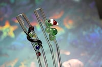 Image 4 of Christmas Glass Straw Set: Santa Hat Turtle and String of Lights