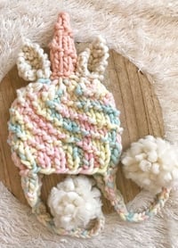 Handmade wool cap kids Unicorn marshmellow