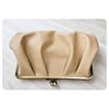 Tan Pleated Leather Clutch