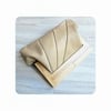 Tan Leather & Timber Clutch