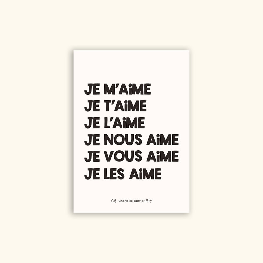 Image of A4 - A5 - JE M'AIME NOIR ET BLANC