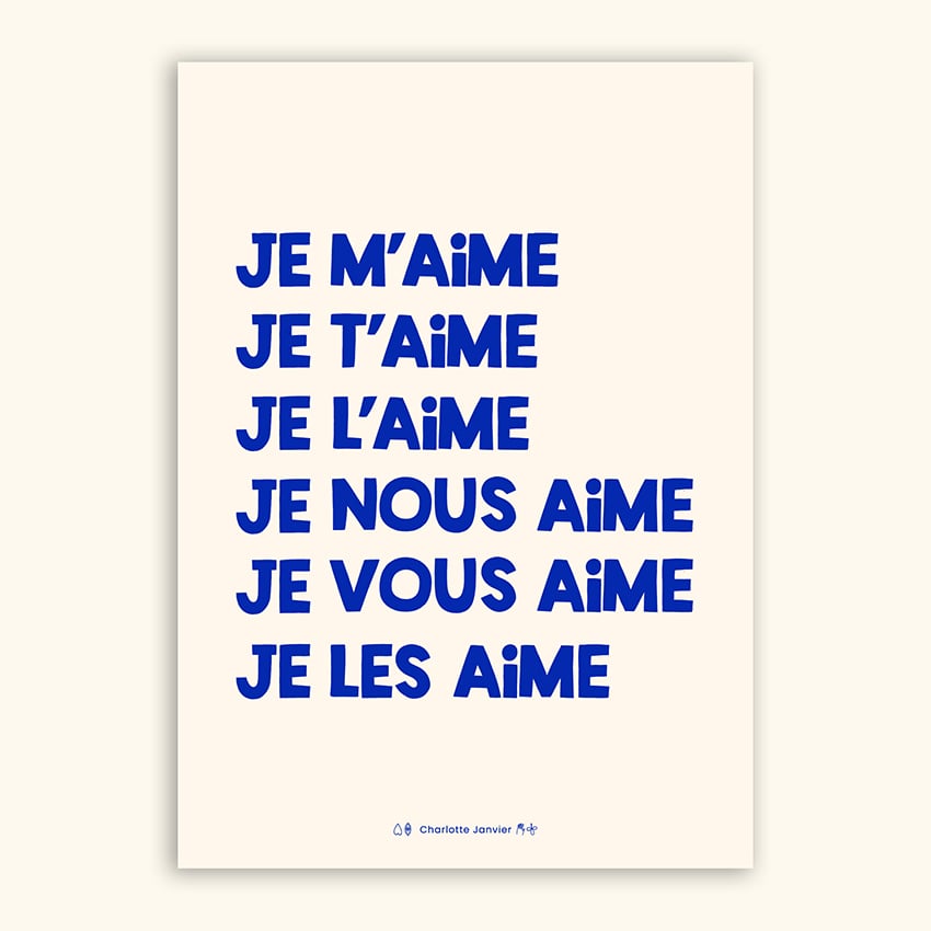 Image of A4 - JE M'AIME - BLEU