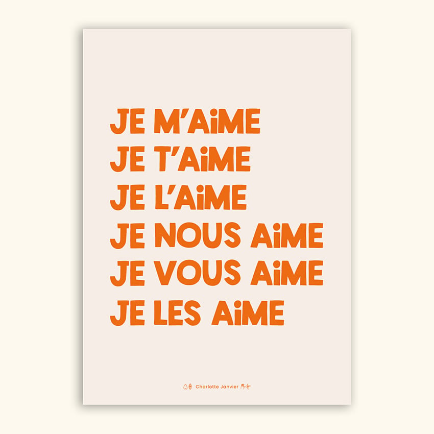 Image of A4 - A5 - JE M'AIME - ORANGE