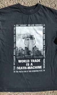 Image 3 of Vtg 2000s Leftover Crack F#*K World Trade T-Shirt Size (M)