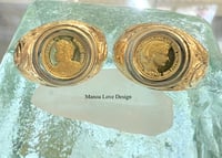 Image 1 of 24kt solid gold vintage rare Hawaiian jewelry ring(1990 Liliuokalani Queen, 1991 Princess kaiulani)