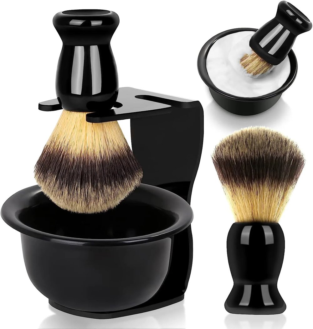 Shaving Brush Set, 3-in-1 Shaving Set