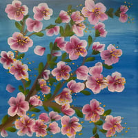 Image of 12x12 Hand Painted Cherry Blossoms-Canvas 2
