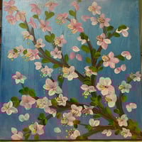 Image of 12x12 Hand Painted Cherry Blossoms-Canvas 3