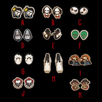 Image 2 of Halloween Horror Wooden Stud Earrings