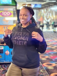 Image 5 of Black on Black Sparkle Hoodie (with or without Symbols)