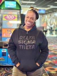 Image 4 of Black on Black Sparkle Hoodie (with or without Symbols)