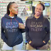 Image 1 of Black on Black Sparkle Hoodie (with or without Symbols)