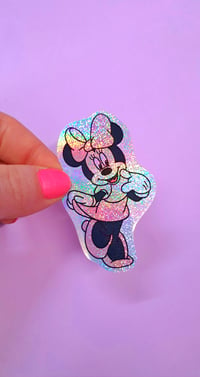 Image 1 of Holo Glitter Minnie Sticker