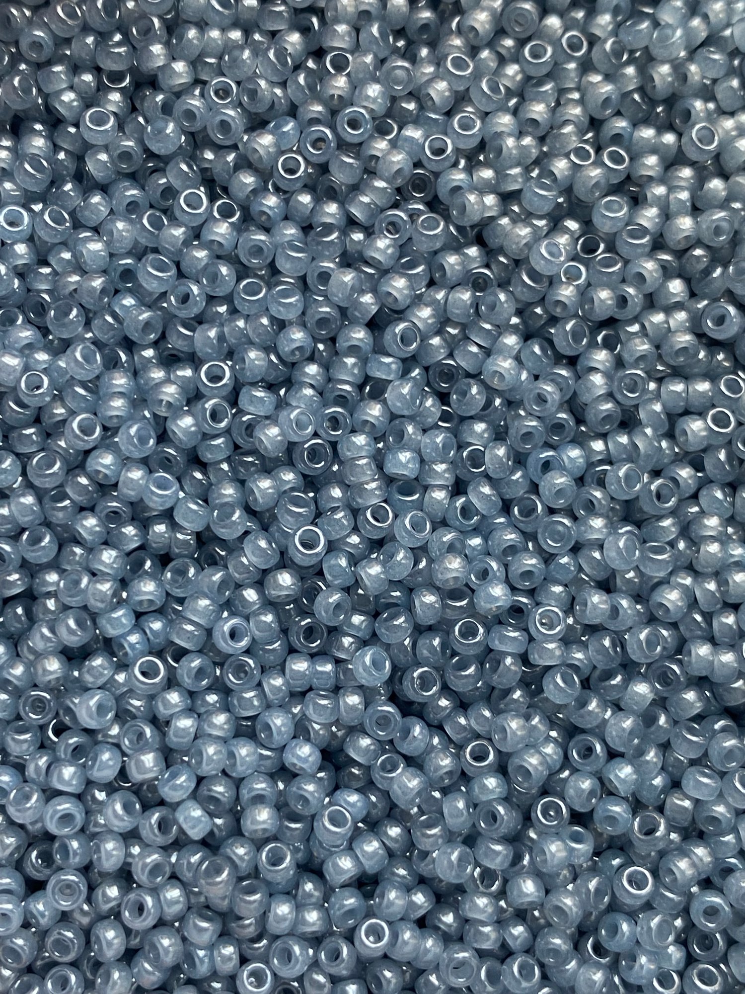 Ceylon translucent slate, Miyuki seed beads