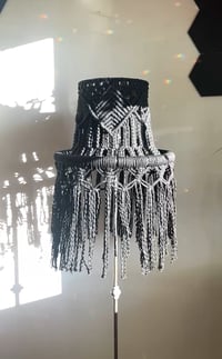 BLACK FRINGE LAMP // Macrame