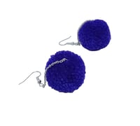 Image 2 of Vibrant Violet pom pom earrings