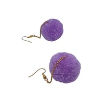 Image 2 of Lovely Lilac pom pom earrings
