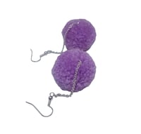 Image 4 of Lovely Lilac pom pom earrings