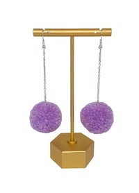 Image 3 of Lovely Lilac pom pom earrings