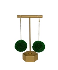 Image 1 of Glorious Green pom pom earrings
