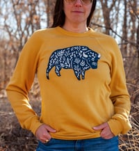 Image 1 of Mustard floral bison sweatshirt