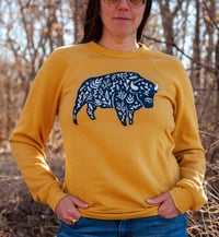 Image 1 of Mustard Floral Bison Sweatshirt