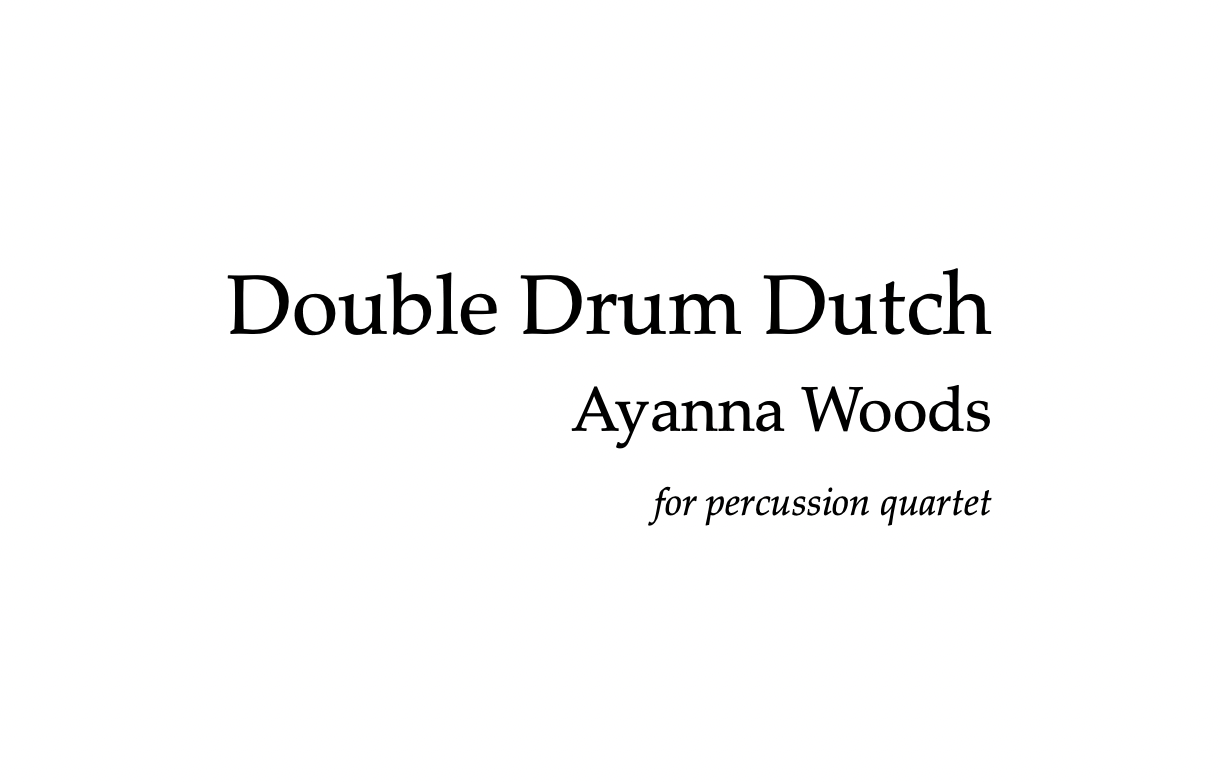 Image of Double Drum Dutch - Score and Parts