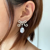 Image 5 of bow drop earrings