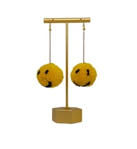 Image 2 of Smiley face pom pom earrings