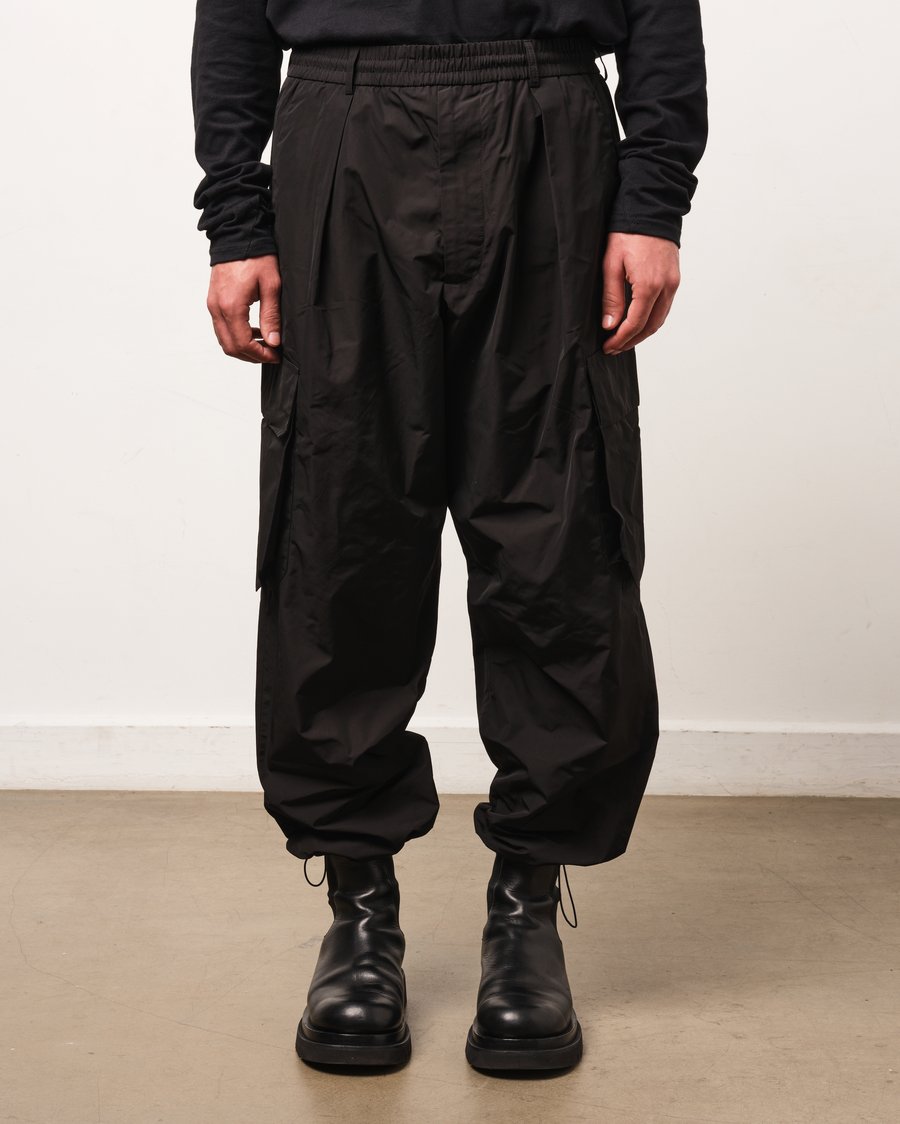 Image of Black Nylon Cargo Pants