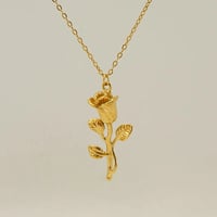 18K Gold Plated Rose Pendant Necklace