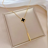 Image 1 of Gold Plated Four Leaf Clover Necklace