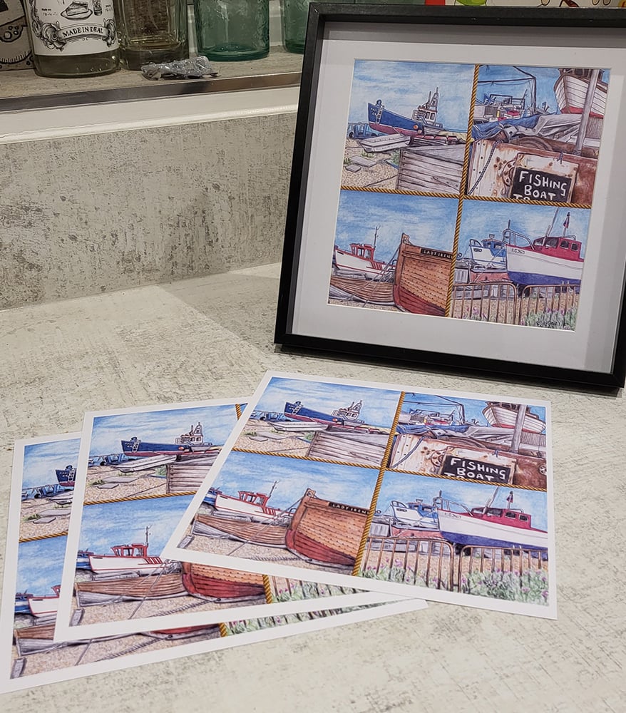 Image of Working Beach Framed Square Print