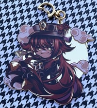 Image 1 of Hu Tao gold mirror keychain