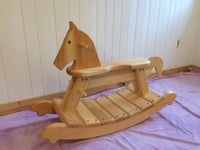 Image 1 of Traditional Toddler and child Wooden Rocking Horse - FREE SHIP - Waldorf - Montessori - natural oil 