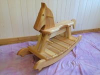 Image 4 of Traditional Toddler and child Wooden Rocking Horse - FREE SHIP - Waldorf - Montessori - natural oil 
